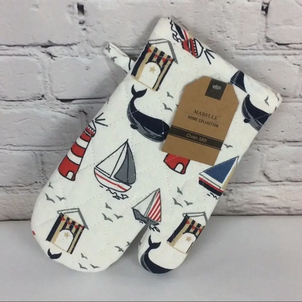 ⚓️Nautical Coastal Life 3 Pc. Kitchen Set~1 Dish Towel~1 Pot Holders~1 Oven Mitt